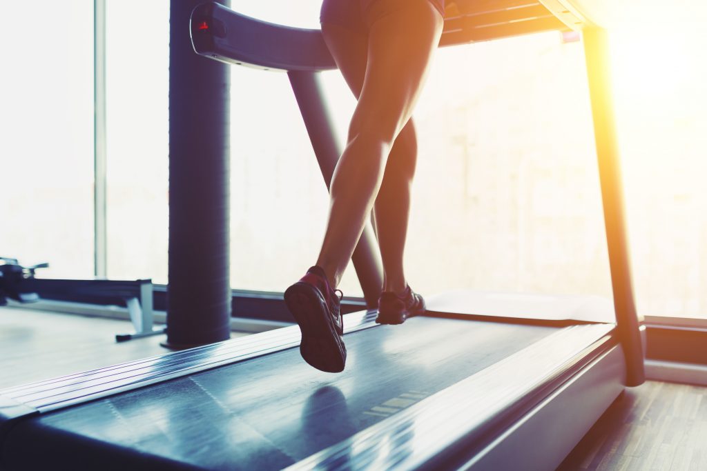 Athlete running on treadmill