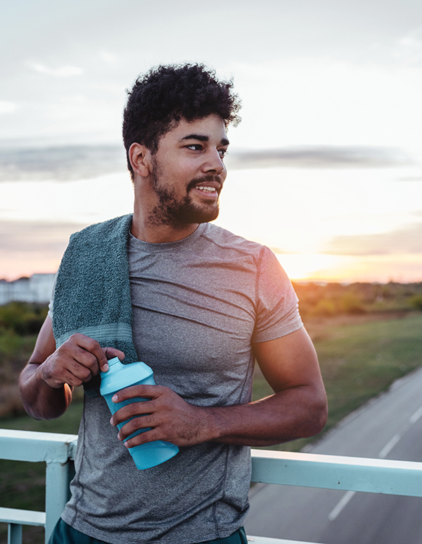 Stopping to take in water during exercsie