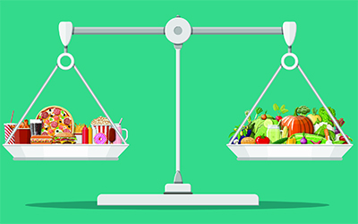 image of the balance we must strike in making food choices.