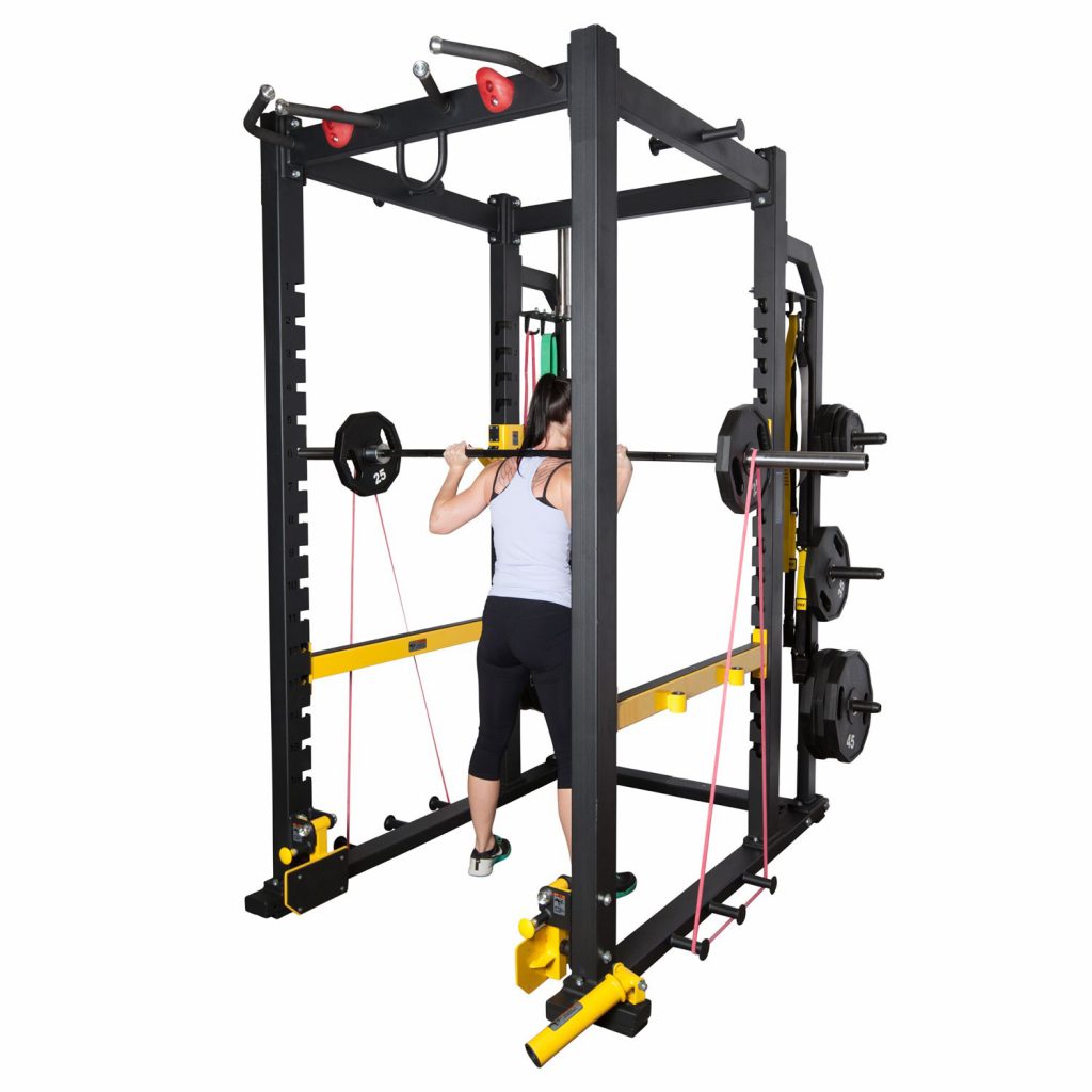 Squats using the Fitness First Power Rack. 